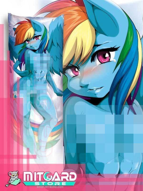 FANART MY LITTLE PONY Anthro Rainbow Dash Body pillow case dakimakura - 2
